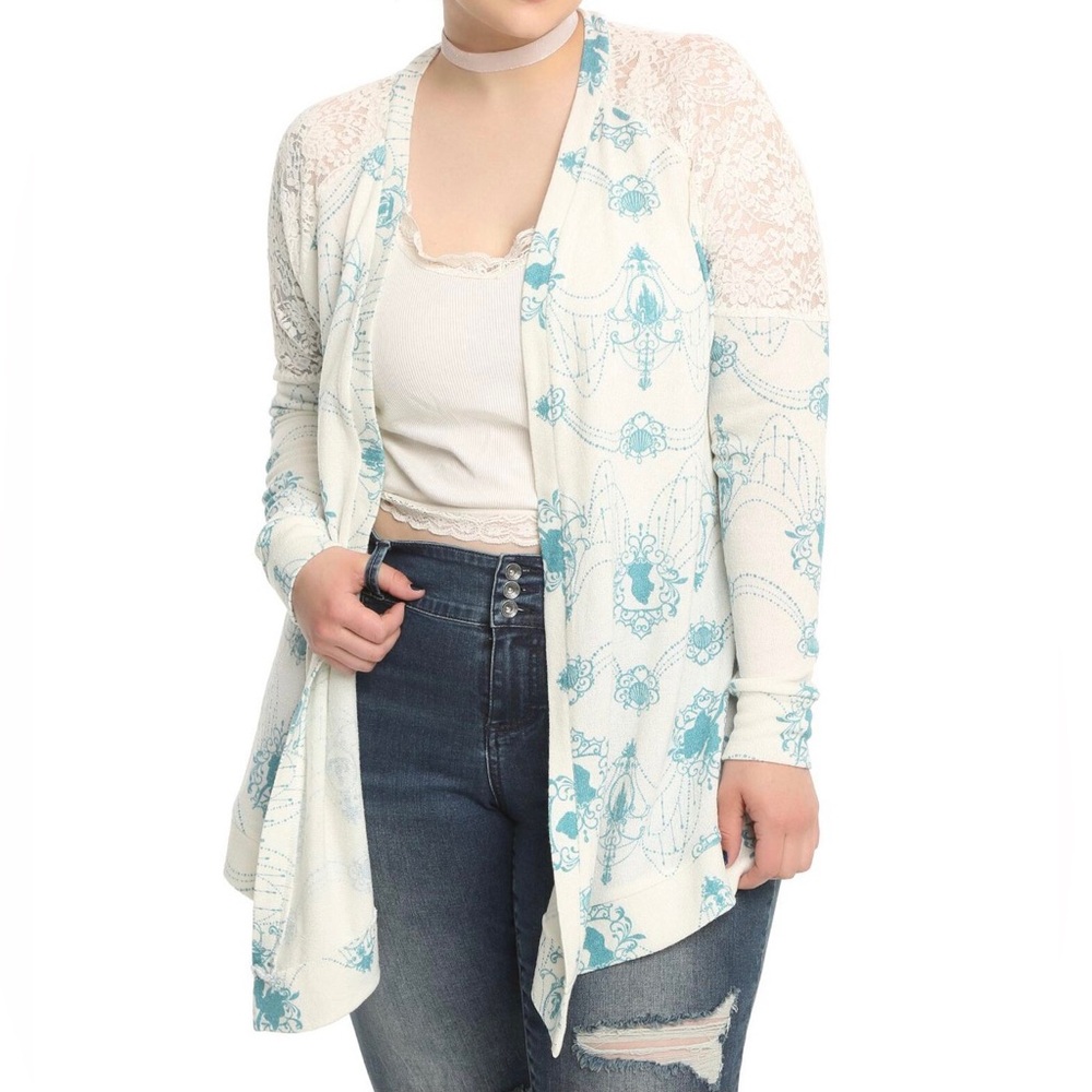 Torrid x Disney Collab - The Little Mermaid Lace Back Flyaway Cardigan - Size 3x